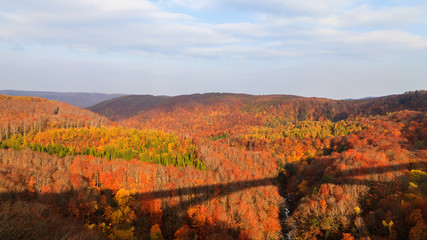 View mountain of Jogakura Gorge in Autumn season, Aomori, Japan