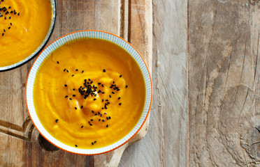 Fresh pumpkin soup