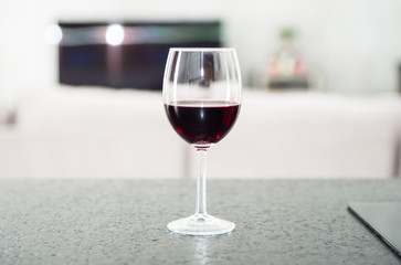 Wine glass in the kitchen