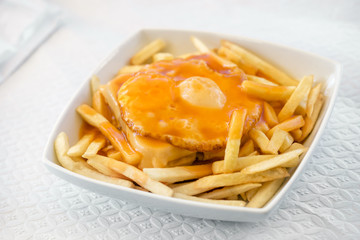 Francesinha - traditional cuisine from Porto, Portugal
