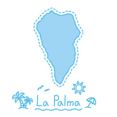 La Palma island map isolated cartography concept canary islands