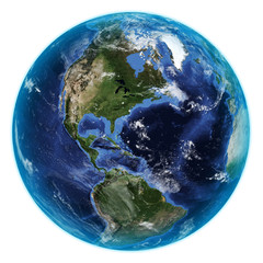 Planet Earth on White Background. 3D illustration