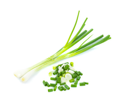 Green Onion Isolated On The White Background