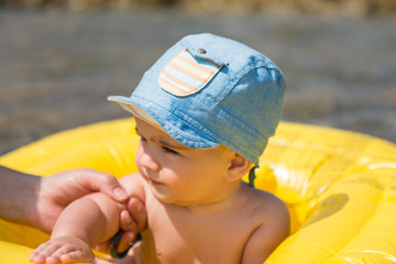 Cute baby at the beach