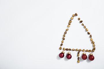 Composed Christmas tree with nuts