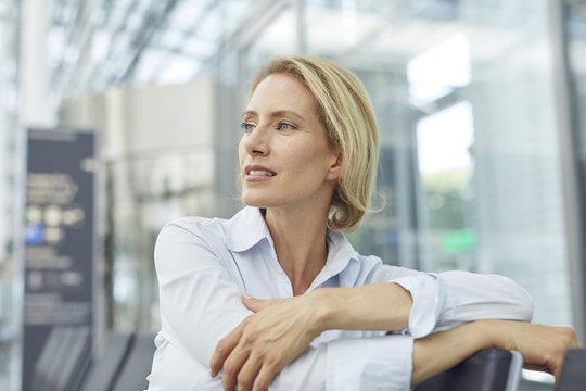 Portrait of businesswoman waiting at the airport