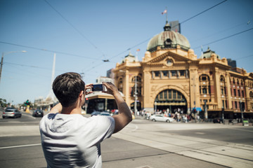 Taking A Photo Of Flinders Street Station