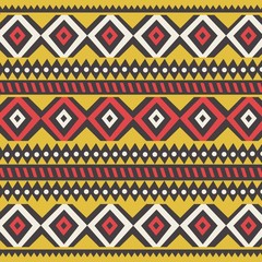 Tribal ethnic colorful bohemian pattern with geometric elements, African mud cloth, tribal design