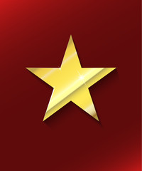 Obraz premium golden perfect star on red gradient