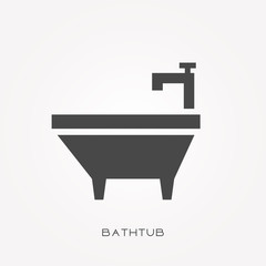 Silhouette icon bathtub