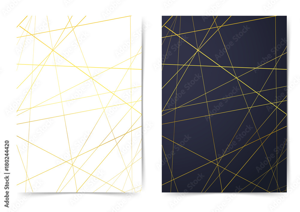 Wall mural golden abstract thin line pattern folder collection