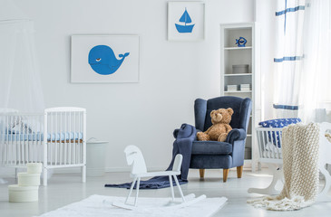 Marinistic posters in child's room