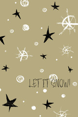 Christmas Greeting Card With Snowflakes.