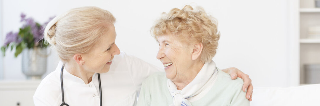 Doctor Rejoicing With Her Patient