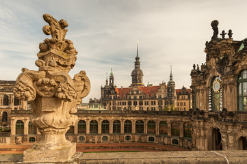 Zwinger and castle in Dresden Germany in autumn