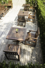 Nature view of  outdoors restaurant table