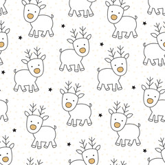 seamless christmas reindeer pattern vector illustration