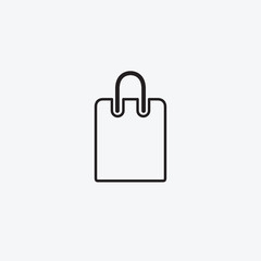 Icon graphic shopping package, Shopping bag. Black and white pictogram for web design. Vector flat illustrations, logo