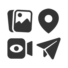 Simple social media icon set, vector illustration