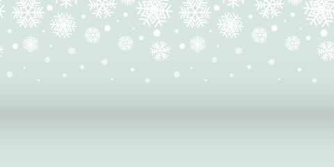 Abstract silver and white snowflakes christmas background, vector illustration