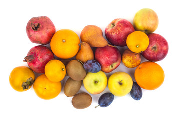 Fresh fruits isolated on a white background