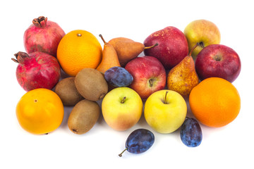 Fresh fruits isolated on a white background