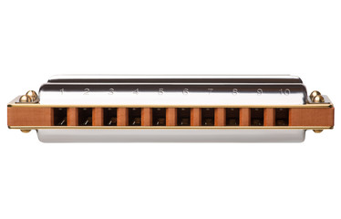 Diatonic harmonica isolated on white background - obrazy, fototapety, plakaty