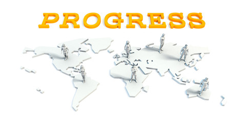 Obraz premium Progress Concept with Business Team