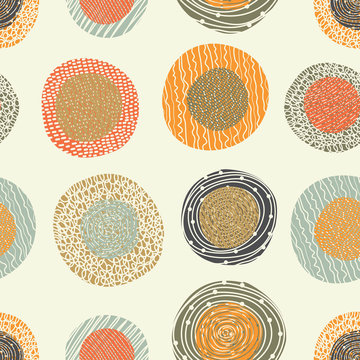 Seamless pattern, polka dot fabric, wallpaper.
