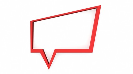 speech bubble on white blackground. 3d rendering