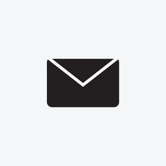 Icon graphic envelope. Black and white pictogram for web design. Vector flat illustrations, logo