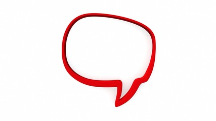 speech bubble on white blackground. 3d rendering