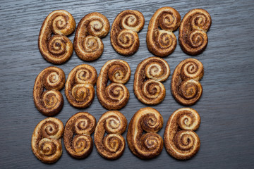 Cinnamon cookie. Concept of food and pastry products.