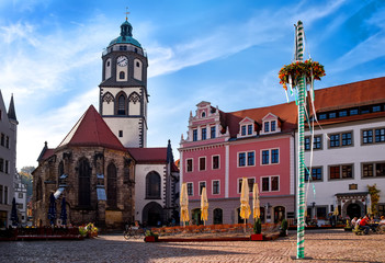 Marktplatz in Meissen, Sachsen, Deutschland 