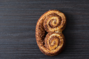 Cinnamon cookie. Concept of food and pastry products.