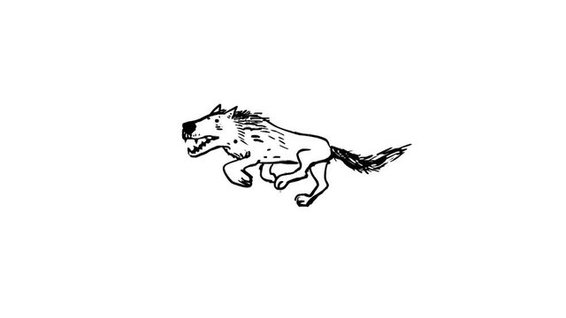 Running wolf (seamless loop animation) 