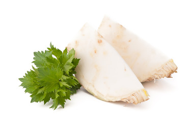 Sellerieknolle geschnitten