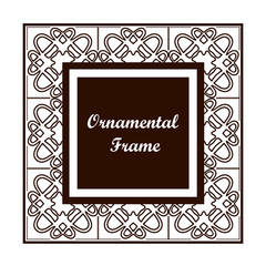 Ornamental colored vintage frame with place for text. Template for design. Vector illustration