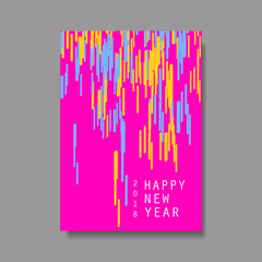 New Year Flyer, Card or Background Vector Design - 2018