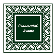 Ornamental colored vintage frame with place for text. Template for design. Vector illustration