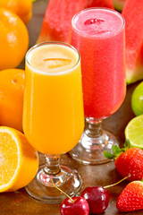 Orange and Watermelon juice glass