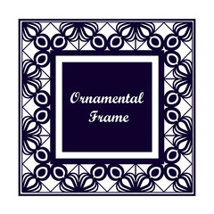 Ornamental colored vintage frame with place for text. Template for design. Vector illustration