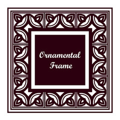 Ornamental colored vintage frame with place for text. Template for design. Vector illustration