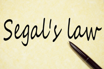Segal's law text write on paper 