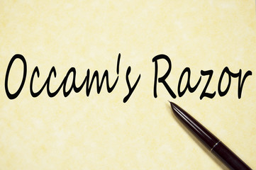 Ockham's Razor text write on paper