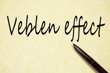 veblen effect text write on paper