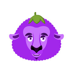 Sheep Eggplant. Purple farm animal. Vector illustration