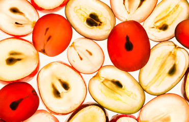 Grapes background.Grapes translucent macro background.