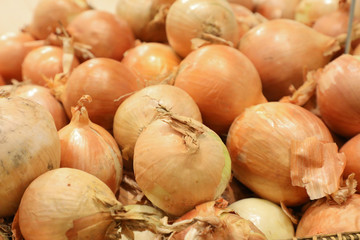 Fresh onions at the market