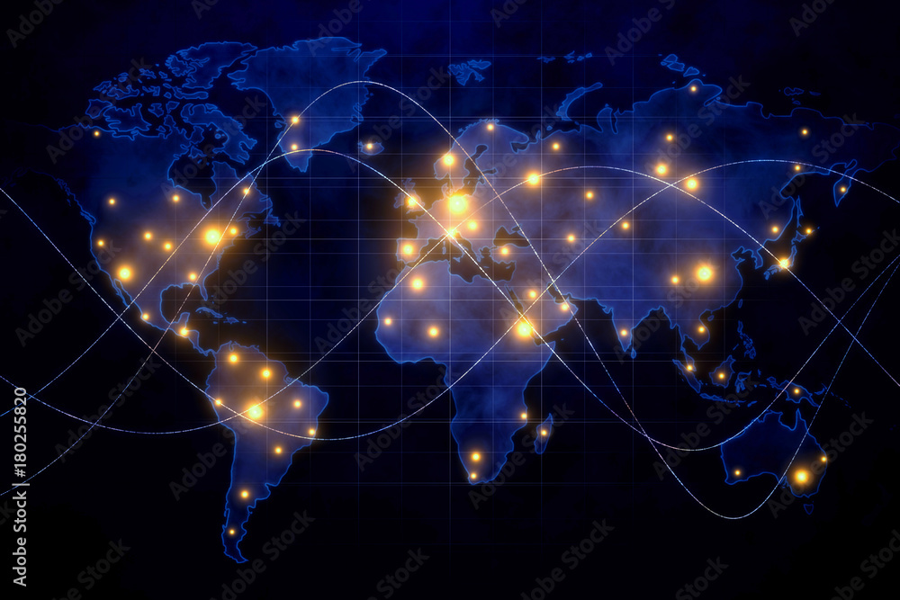 Poster Global networking and communication concept